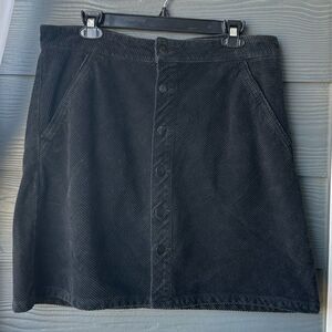 Supplies Black Corduroy Button Skirt Size 14